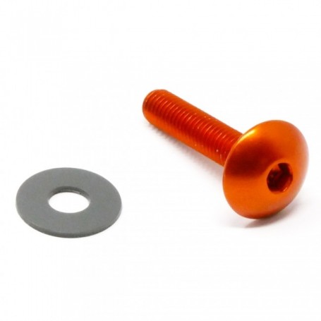 Vis Anodisé Orange a tete bombee XL en Aluminium 7075 M5 x (0.80mm) x 25mm