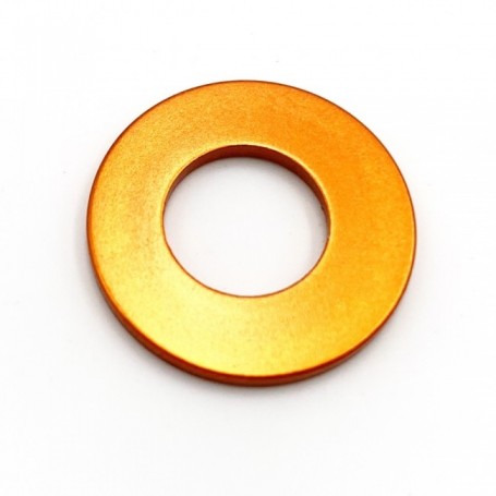 Rondelle Plate en Aluminium 7075 M8 (20mm de large)Anodisé Orange