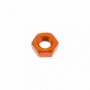 Ecrou Hexagonal en Aluminium 7075 M4 x (0.50mm)Anodisé Orange